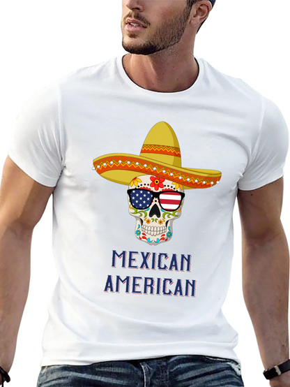 Camiseta Calavera Mexicana Americana