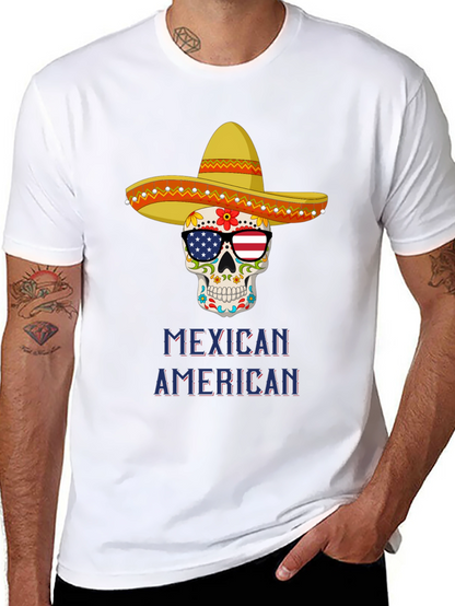 Camiseta Calavera Mexicana Americana