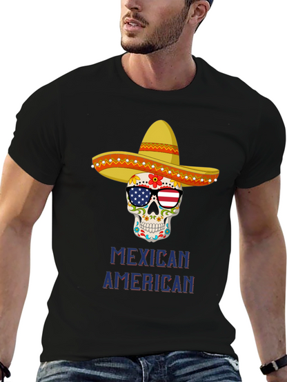 Camiseta Calavera Mexicana Americana