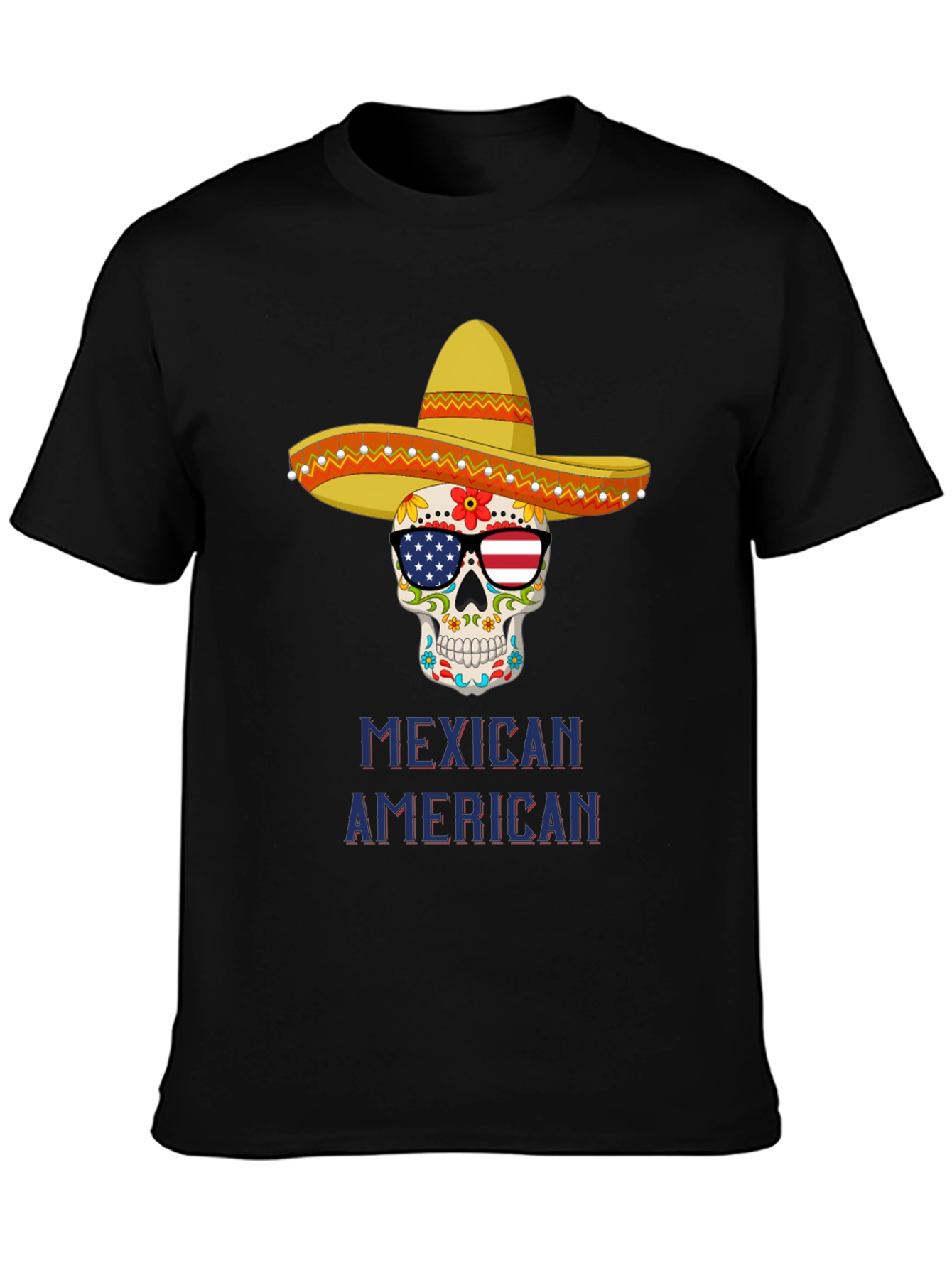 Camiseta Calavera Mexicana Americana