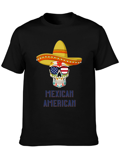 Camiseta Calavera Mexicana Americana
