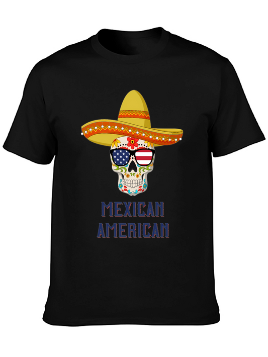 Camiseta Calavera Mexicana Americana