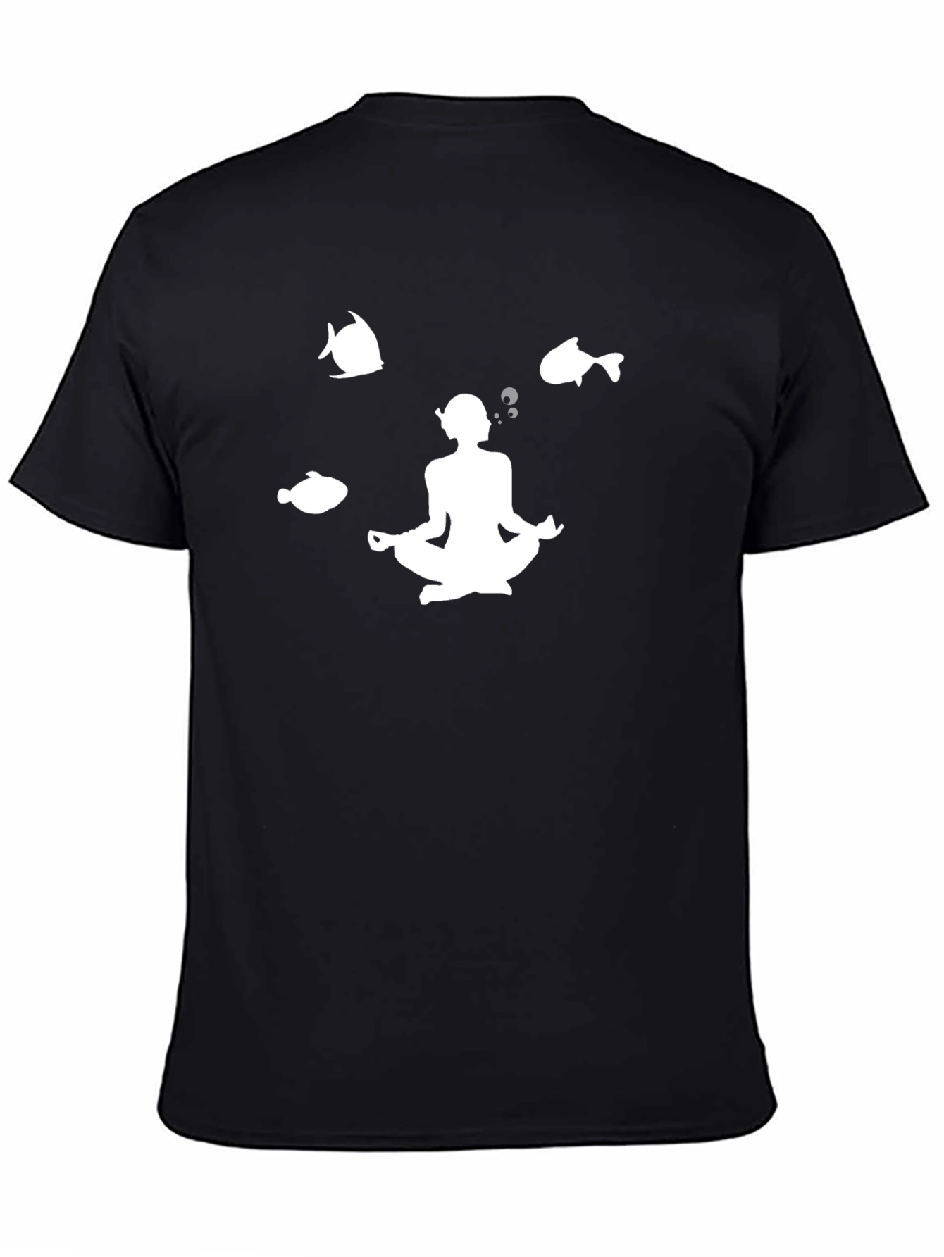 Camiseta Negra Meditación Buceo Peces