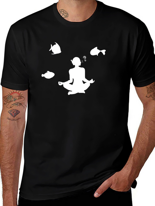Camiseta Negra Meditación Buceo Peces