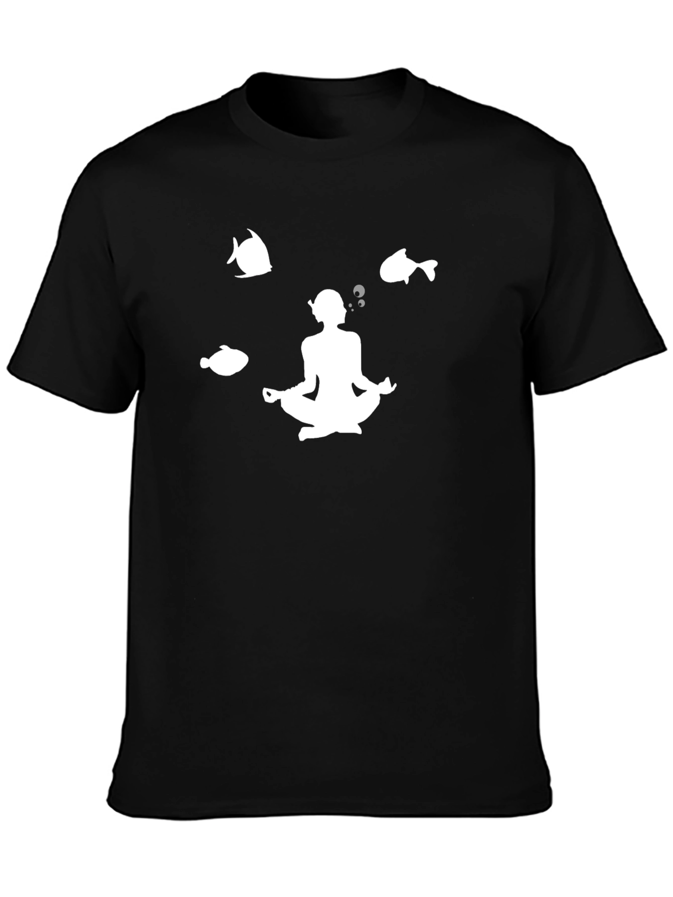 Camiseta Negra Meditación Buceo Peces