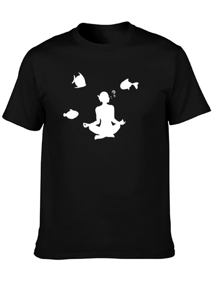 Camiseta Negra Meditación Buceo Peces