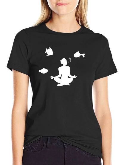Camiseta Negra Meditación Buceo Peces