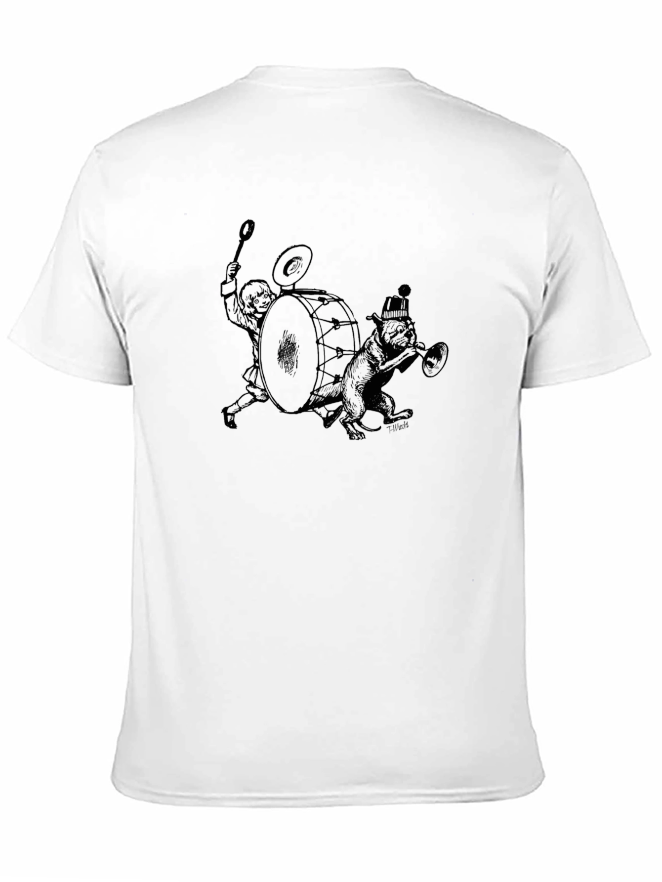 Camiseta Negra Estampada: Banda Musical de Animales