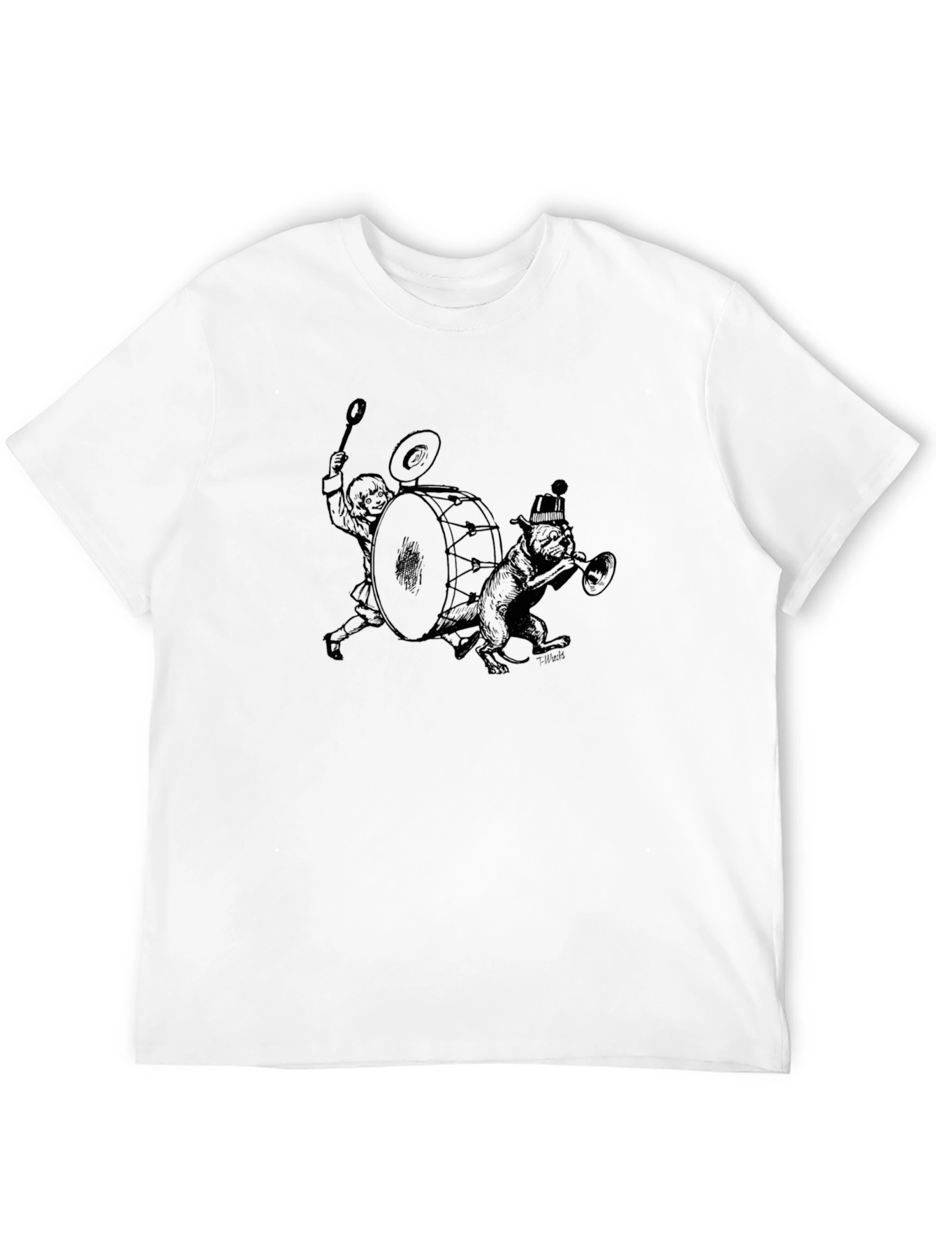 Camiseta Negra Estampada: Banda Musical de Animales