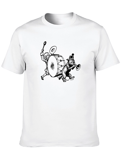 Camiseta Negra Estampada: Banda Musical de Animales