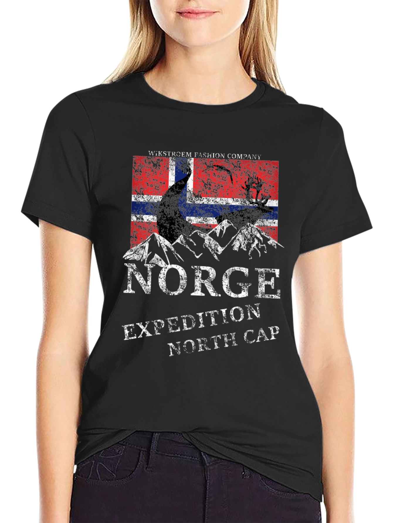 Camiseta Negra Norge Expedition North Cap