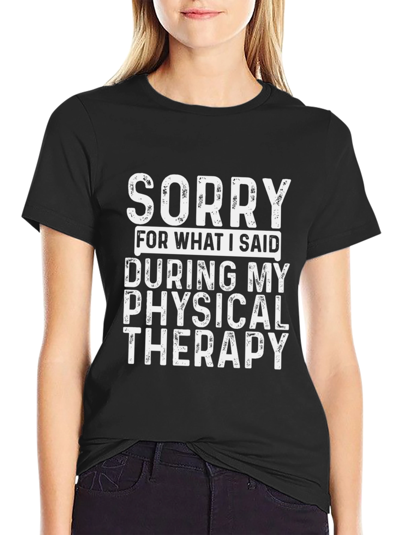 Camiseta Negra Sorry Physical Therapy Algodón