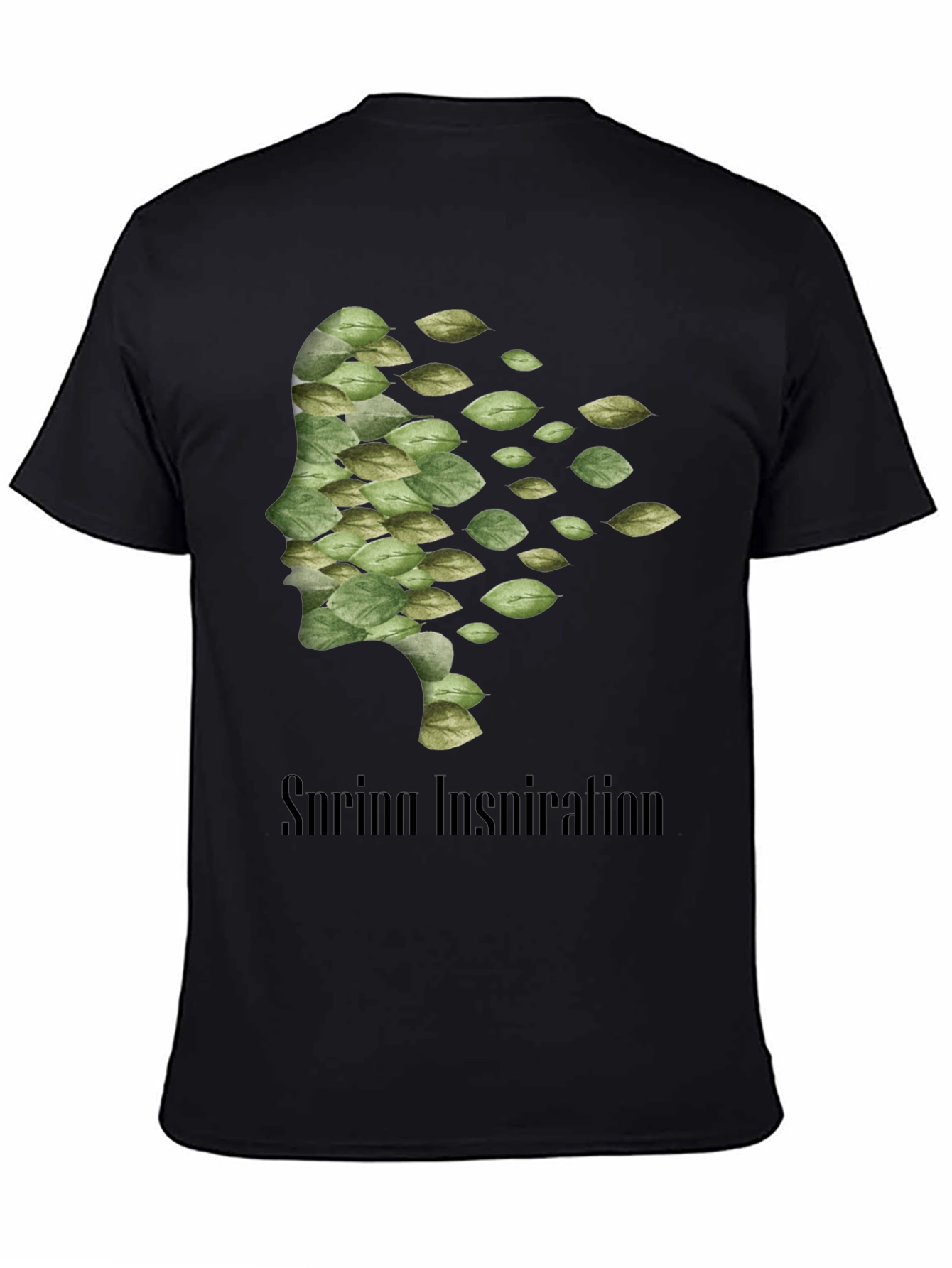 Camiseta Negra Hombre - Diseño Inspiración Primavera