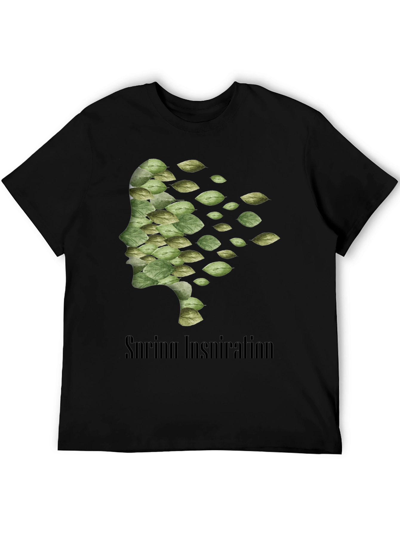 Camiseta Negra Hombre - Diseño Inspiración Primavera