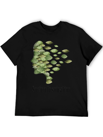 Camiseta Negra Hombre - Diseño Inspiración Primavera