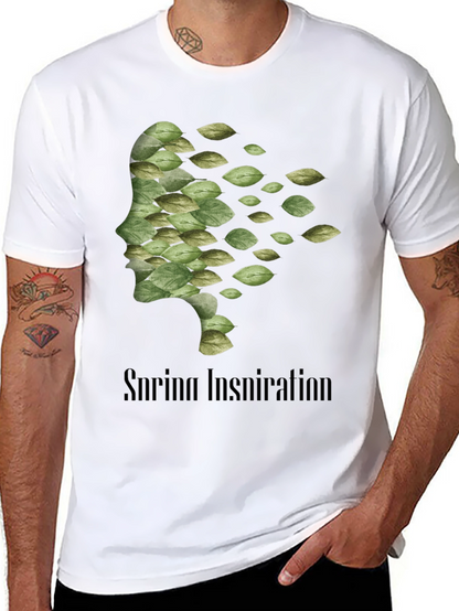 Camiseta Negra Hombre - Diseño Inspiración Primavera