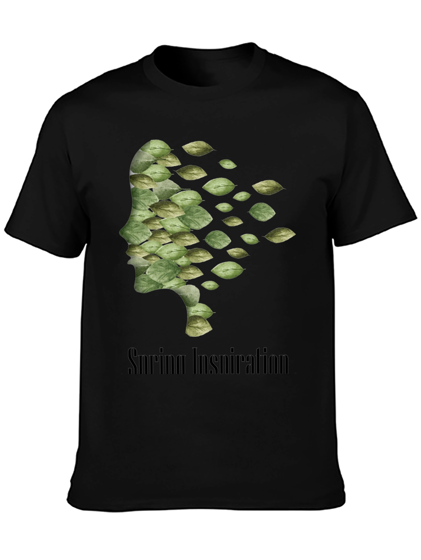 Camiseta Negra Hombre - Diseño Inspiración Primavera