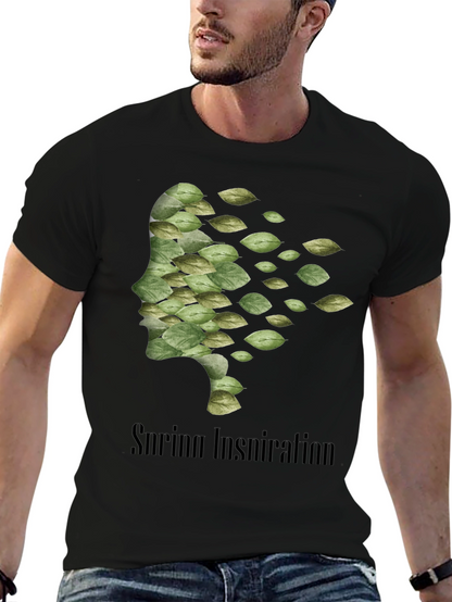 Camiseta Negra Hombre - Diseño Inspiración Primavera