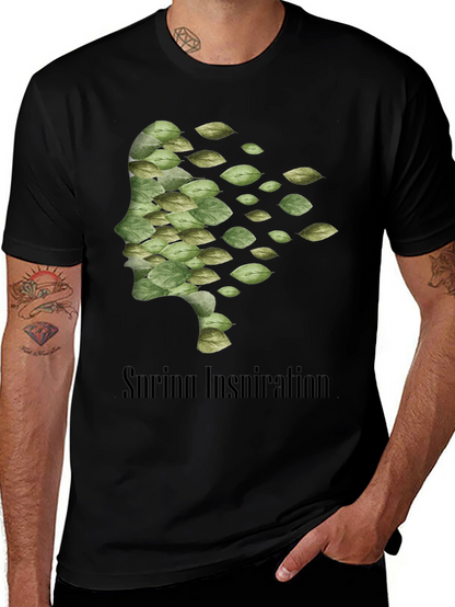 Camiseta Negra Hombre - Diseño Inspiración Primavera