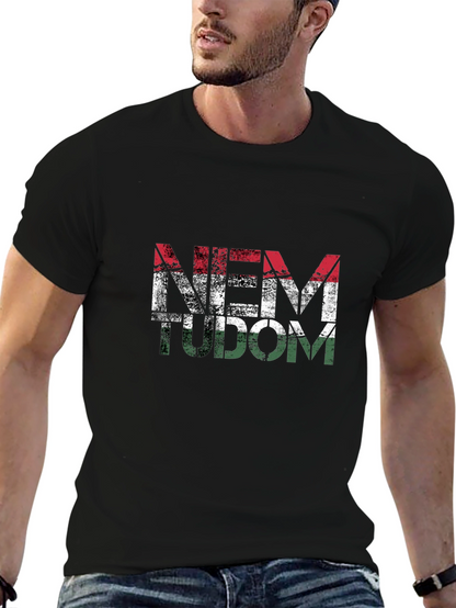 Camiseta Negra Nem Tudom Diseño Bandera Húngara