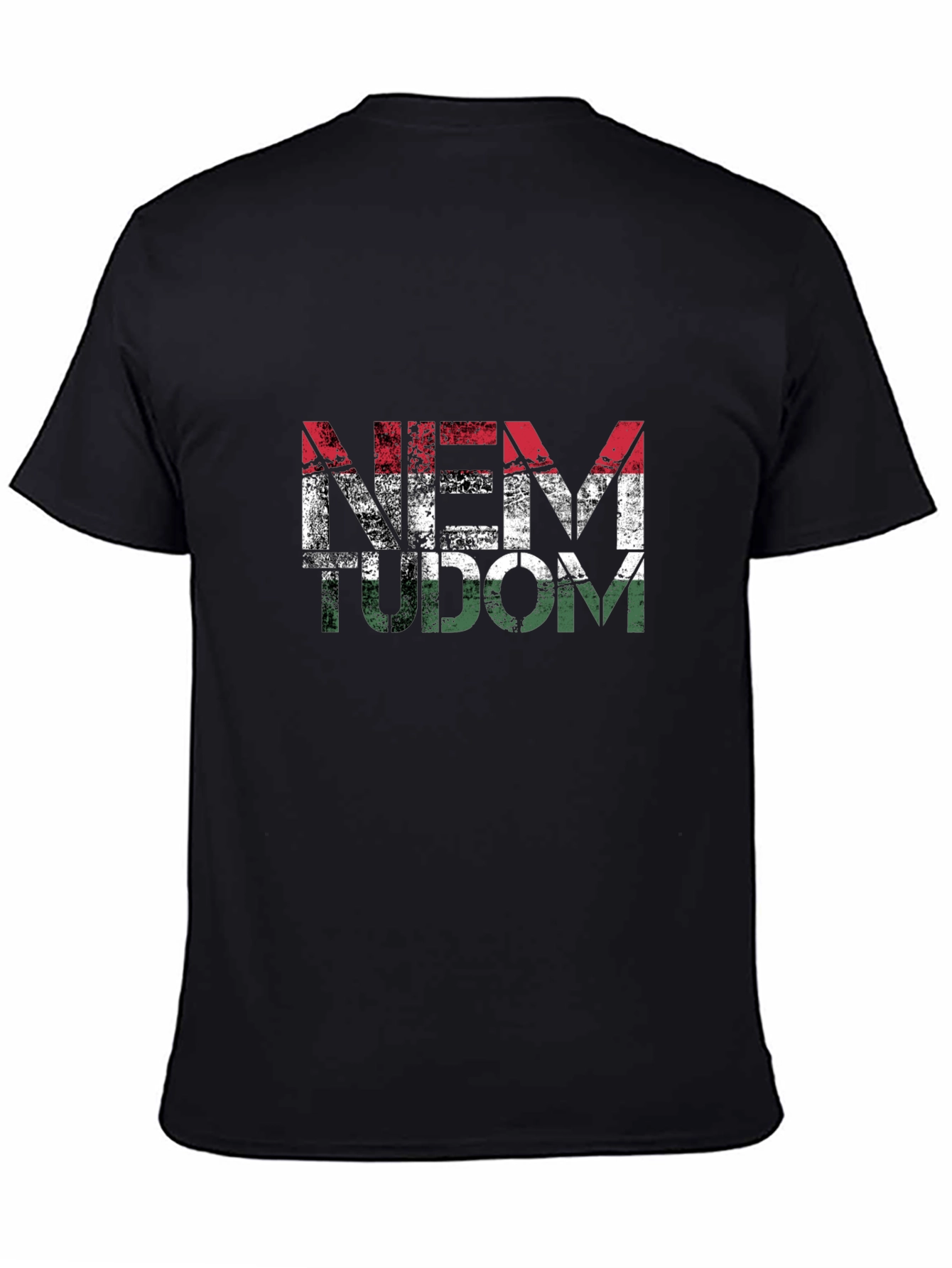 Camiseta Negra Nem Tudom Diseño Bandera Húngara