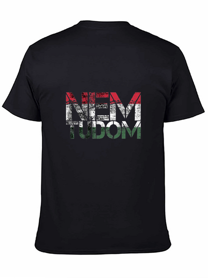 Camiseta Negra Nem Tudom Diseño Bandera Húngara