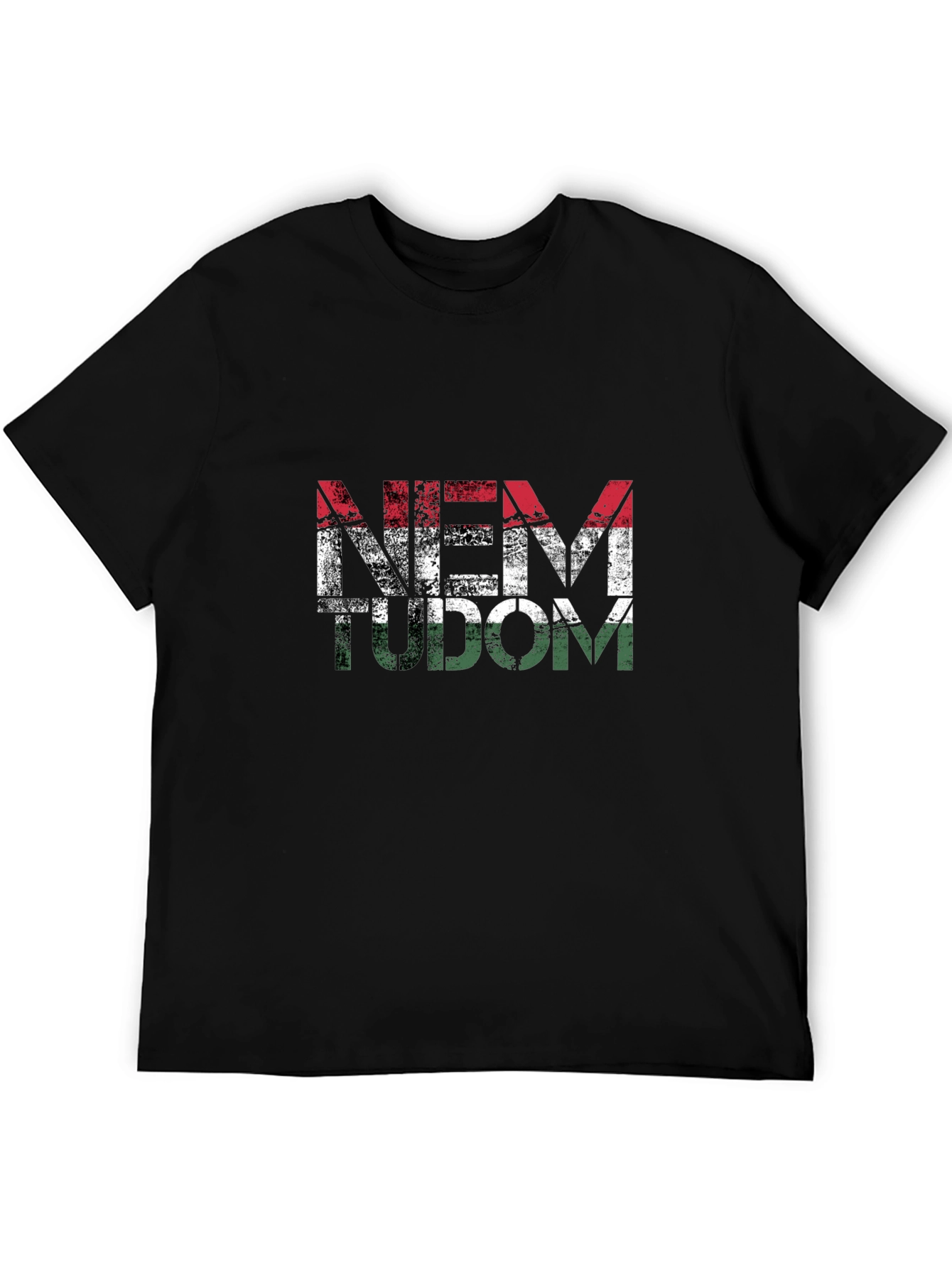 Camiseta Negra Nem Tudom Diseño Bandera Húngara