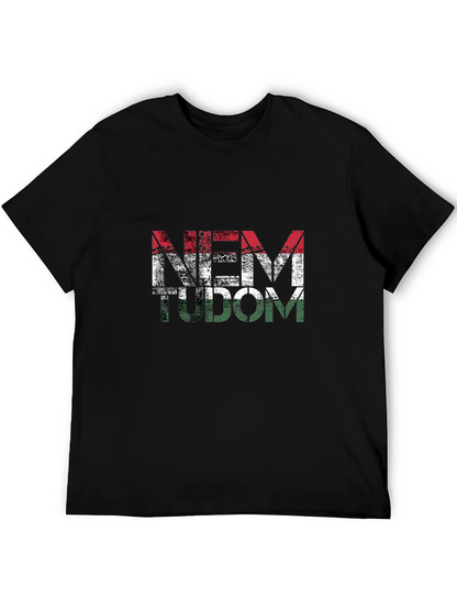 Camiseta Negra Nem Tudom Diseño Bandera Húngara