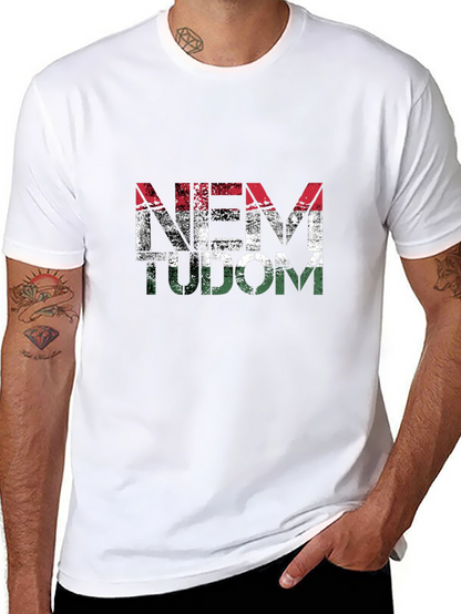 Camiseta Negra Nem Tudom Diseño Bandera Húngara