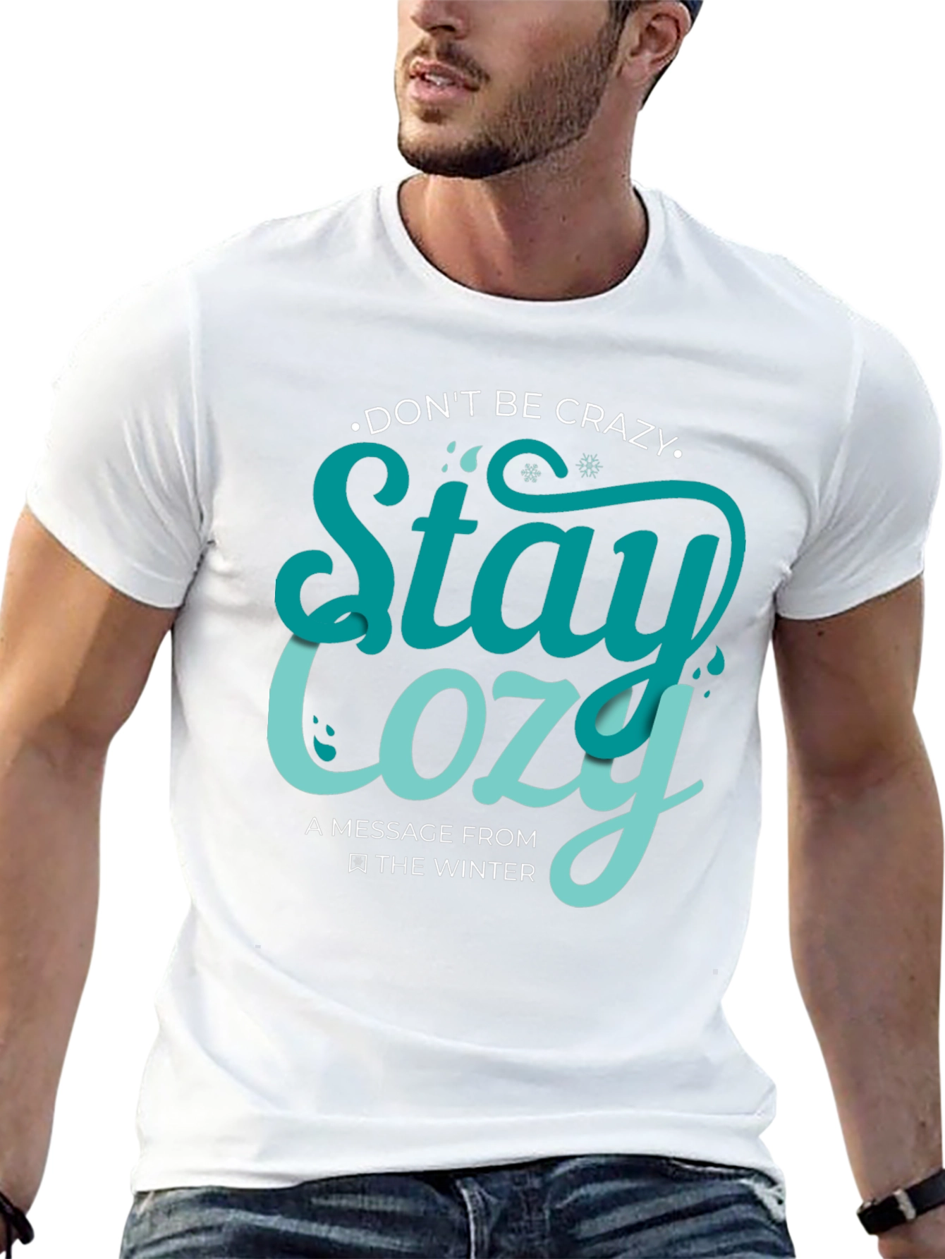 Camiseta Negra con Diseño Stay Cozy