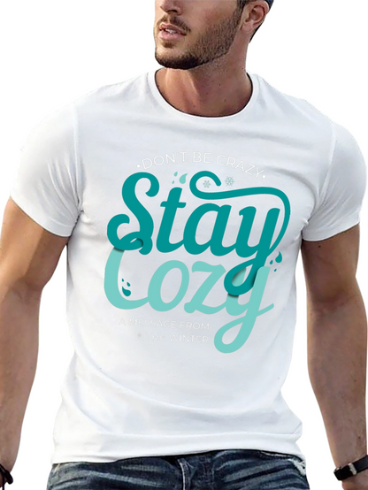 Camiseta Negra con Diseño Stay Cozy