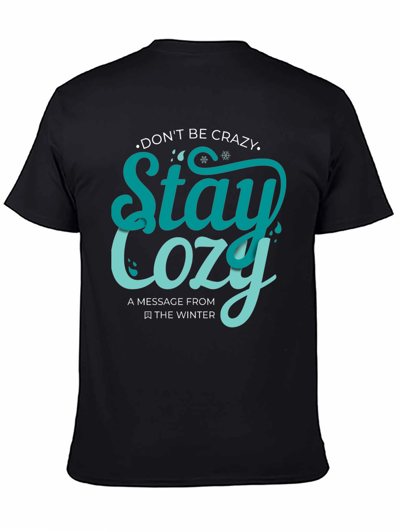 Camiseta Negra con Diseño Stay Cozy