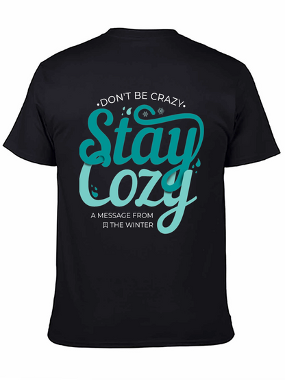 Camiseta Negra con Diseño Stay Cozy