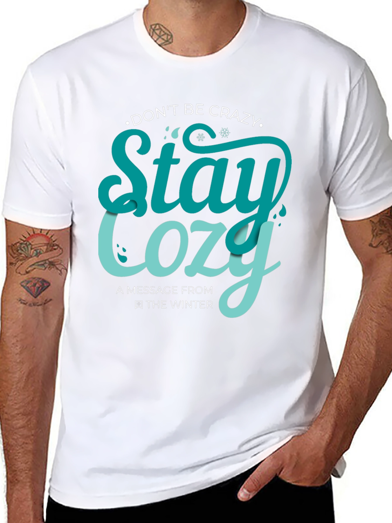 Camiseta Negra con Diseño Stay Cozy