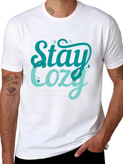 Camiseta Negra con Diseño Stay Cozy