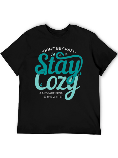 Camiseta Negra con Diseño Stay Cozy