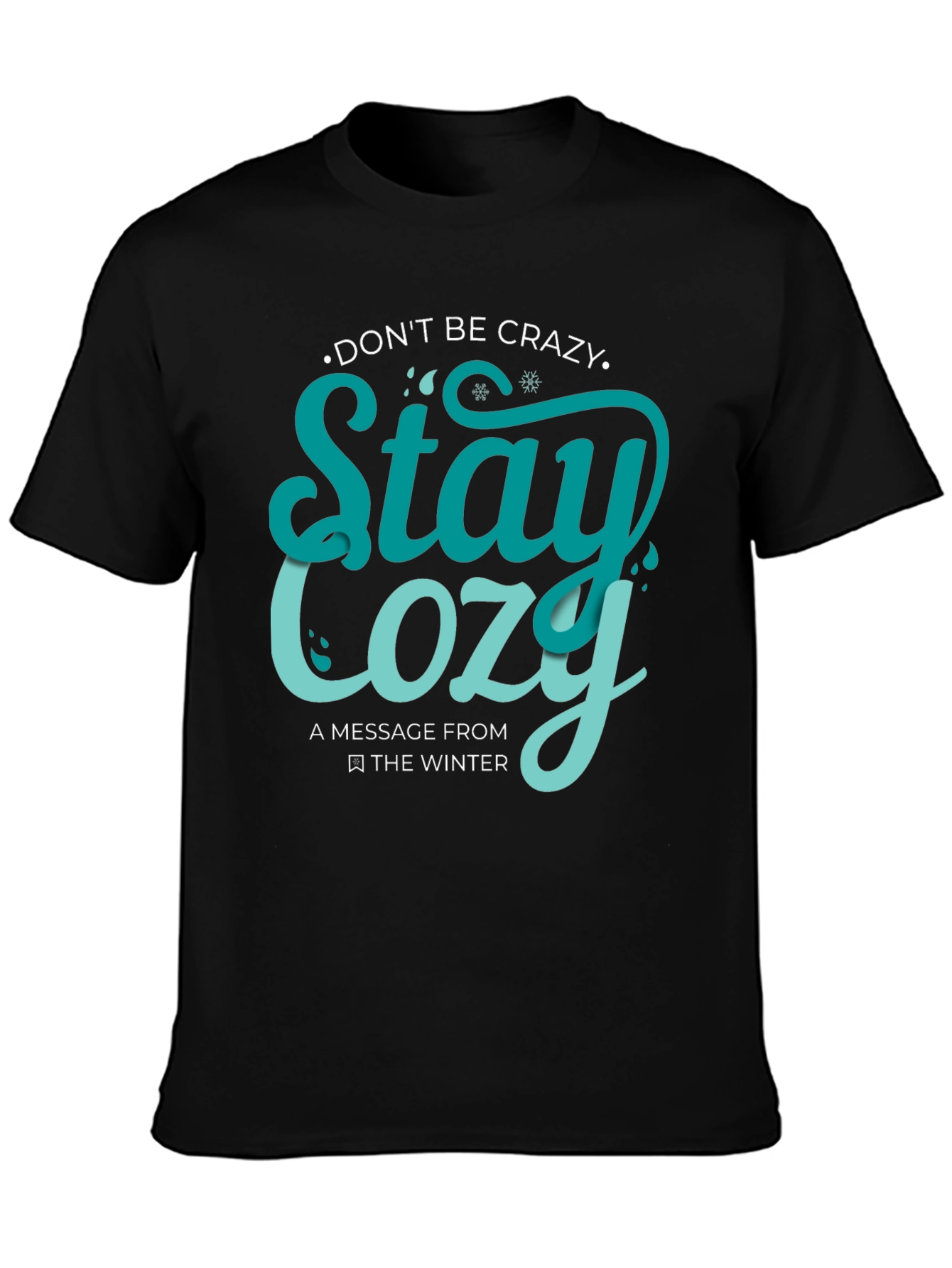 Camiseta Negra con Diseño Stay Cozy