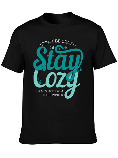 Camiseta Negra con Diseño Stay Cozy
