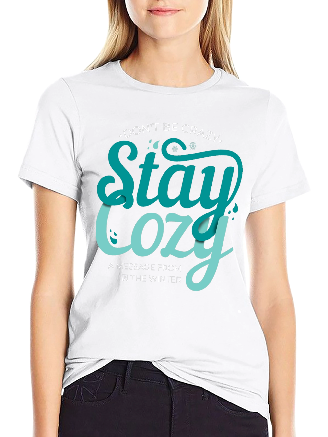 Camiseta Negra con Diseño Stay Cozy