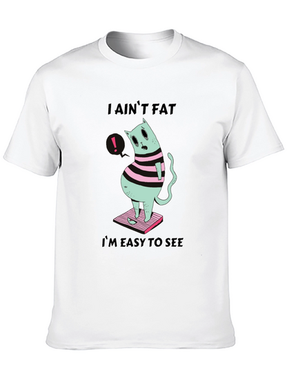 Camiseta Negra Gato Gordo - ¡Fácil de Ver!