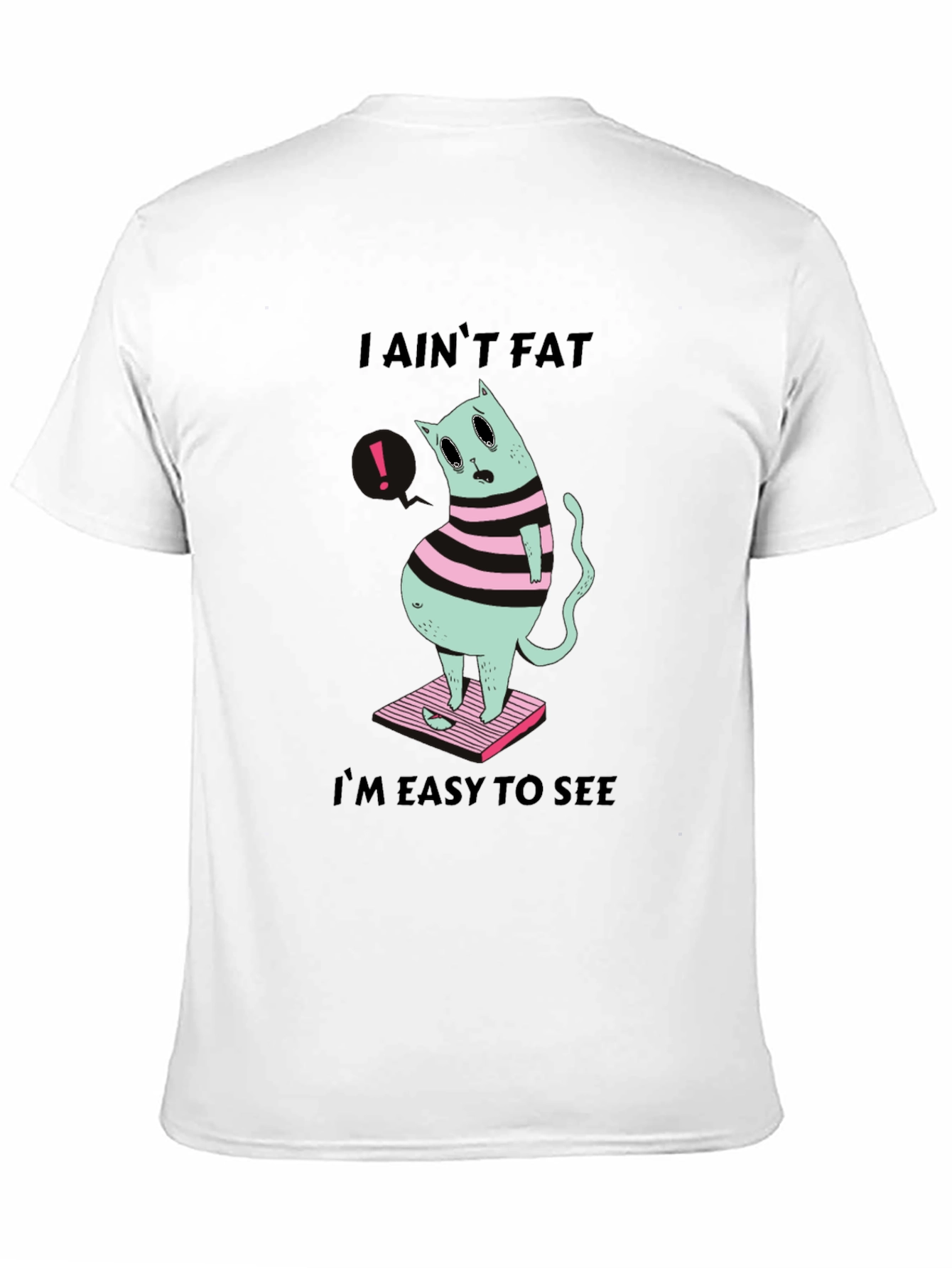 Camiseta Negra Gato Gordo - ¡Fácil de Ver!