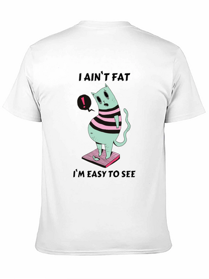 Camiseta Negra Gato Gordo - ¡Fácil de Ver!