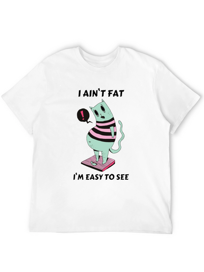 Camiseta Negra Gato Gordo - ¡Fácil de Ver!