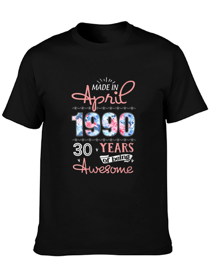 Camiseta Cumpleaños Abril 1990 - 30 Años