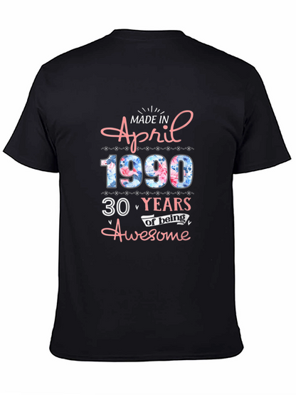 Camiseta Cumpleaños Abril 1990 - 30 Años