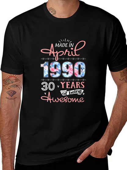 Camiseta Cumpleaños Abril 1990 - 30 Años