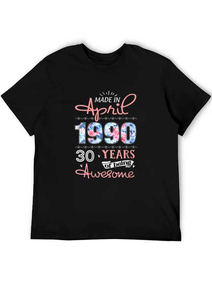 Camiseta Cumpleaños Abril 1990 - 30 Años