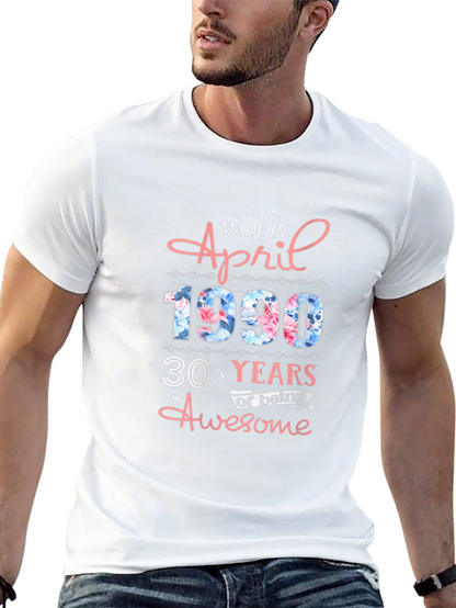 Camiseta Cumpleaños Abril 1990 - 30 Años