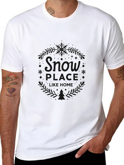 Camiseta Negra Snow Place Like Home Invierno