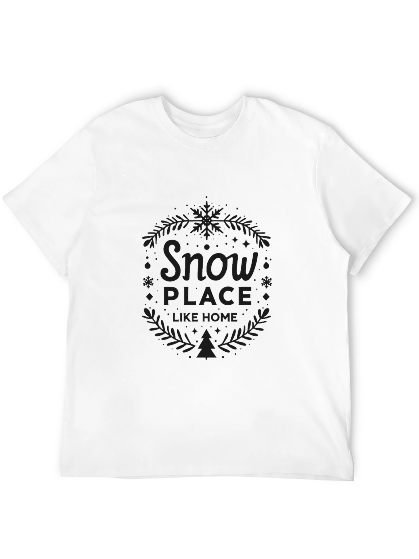 Camiseta Negra Snow Place Like Home Invierno
